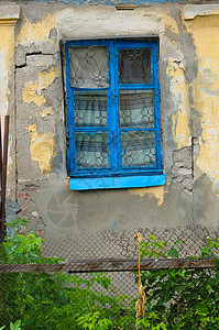 旧窗口木头石头乡村建筑古董建筑学房子黄色窗户框架图片