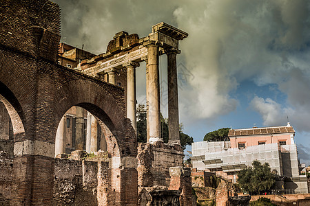 罗马的罗马废墟旅行景观石头建筑雕塑柱廊论坛柱子纪念碑建筑学图片