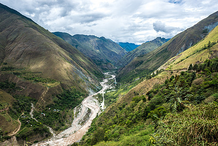 秘鲁山区道路的空中观察图图片