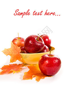 黄色碗里的苹果甜点圆圈团体红色作品小吃饮食活力果汁水果图片