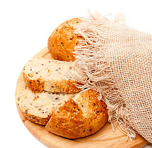 新鲜烤面包食物小麦文化水平面粉酵母白色图片