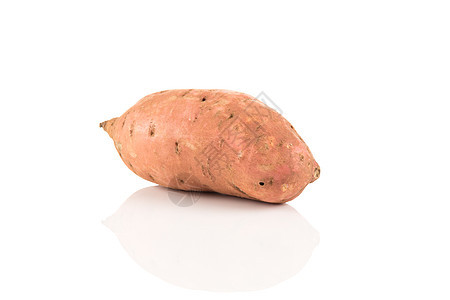白背景的甜土豆蝙蝠黄色番薯食物蔬菜橙子红色白色图片