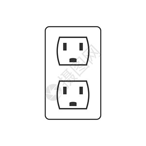 电源插座图标 矢量说明 平面设计剪贴连接器塑料交流电力量绘画电气尼玛适配器活力图片