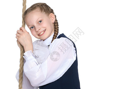 一个小女孩的近身肖像衣服喜悦女性快乐微笑发型女儿孩子童年头发图片