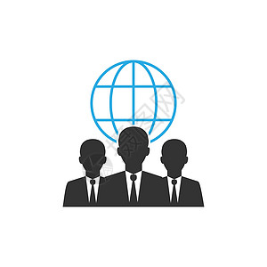 全球用户 商务人士图标 矢量插图 平板设计人士网络领导工作就业经理男人自由职业者商业全球化图片