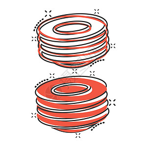 漫画风格的盘子图标 孤立在白色背景上的菜卡通矢量插图 餐具飞溅效果的经营理念公司餐厅网络互联网午餐商业用具工作室食物网站图片