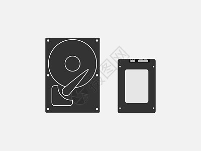 HDD SSD图标 矢量说明 平板设计磁盘电脑数据备份硬盘网络记录车厢硬件光盘图片