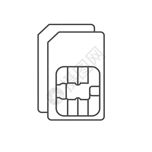 双重SIM卡图标 矢量插图 平面设计系统细胞技术身份信息框架芯片电讯手机全球图片