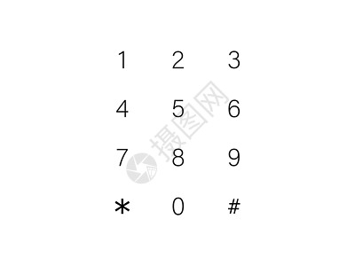 界面键盘 数字图标 矢量插图 平面设计电话手机导航触摸屏药片按钮电脑展示字母电讯图片