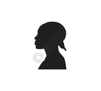 女性头部光影 矢量插图 平板 黑色头发男性白色男人女孩艺术男生社会发型女士图片