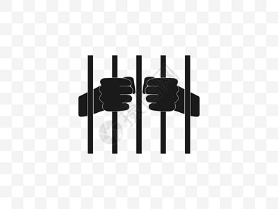监狱 监狱图标 矢量插图 公寓设计拳头男性阴影法律自由刑事犯罪细胞惩罚男人图片