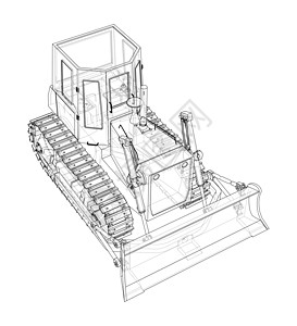 地球推土机 推土机车辆活动刀刃反铲技术平地机搬运工建造矿业绘画图片