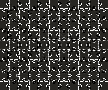 Jigsaw 谜题网格模板 黑色 矢量插图背景图片