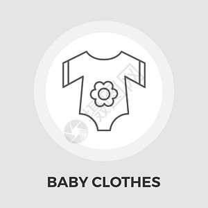 婴儿衣服平面图标家庭庆典创造力新生内衣推广衬衫织物插图纺织品背景图片