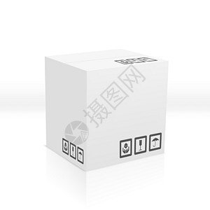 白色封闭盒包装盒 边上有符号图片