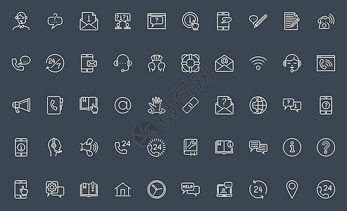 简单的帮助 支持和联系集相关矢量线图标Name邮件社会顾客电脑地址网站女孩办公室操作员电子邮件图片