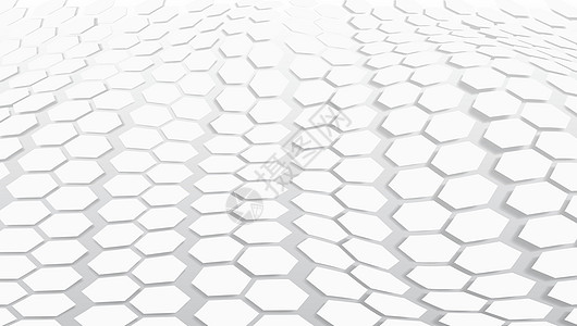 3D 未来六边形技术概念浅色背景插图数据活力优雅技术源白色卡片墙纸横幅海浪图片