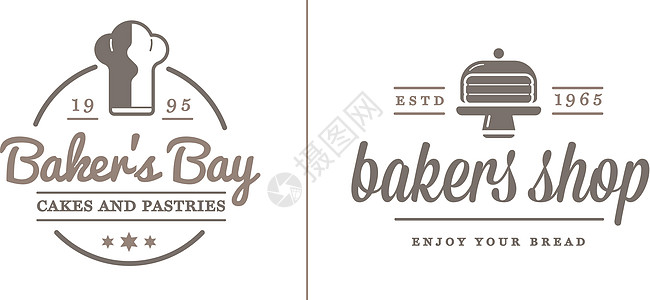 一组矢量烤烤糕饼元素和面包图标说明可用作保费质量的Logo或图标咖啡店混合器标签厨房标识搅拌机横幅海豹潮人沙拉图片