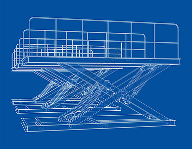 剪刀提升概念大纲货物工程电梯机械电气工厂平台运输项目力量图片