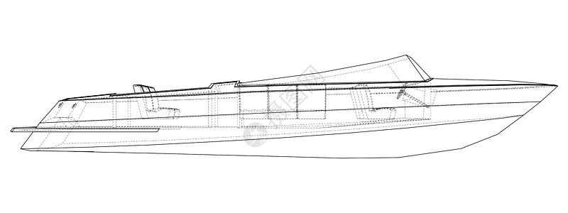 配有座位的现代船运动巡航艺术速度假期引擎运输钓鱼插图血管图片