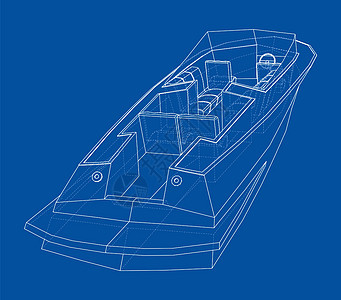 配有座位的现代船速度插图血管甲板海洋发动机巡航引擎艺术汽艇图片