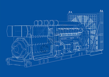 大型工业用柴油发电机发动机机器电压资源工厂燃气植物3d管道电气图片