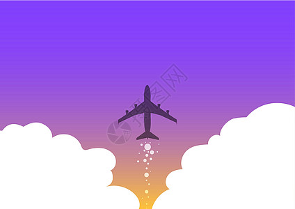 飞机发射快速直达天空的插图 飞行高在天空的飞机图画 喷气机设计漂浮在空中与云彩船运太阳创造力交通假期计算机螺旋桨图形速度集装箱图片