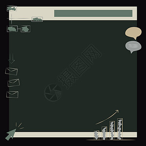 大板接收新消息电子邮件和搜索技能改进的插图 屏幕绘图接受信息在线通信墙纸框架商务卡通片海报教育职业商业推介会图形背景图片