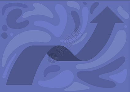 一个大长箭头的例证顺利地漂浮往天空高 大型冗长的指针绘图如此缓慢地向上指向天空液体生长波纹图形设计蓝色商业计算机海浪作品图片