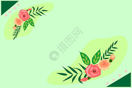 被什锦的花心和叶子包围的文本框架 用不同的雏菊 心形和树叶环绕的写作框架植物花瓣花头作品花束绿色绘画庆典粉色邀请函图片