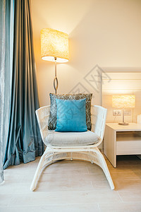 沙发上铺药软垫装饰枕头房间打印家具白色奢华风格图片