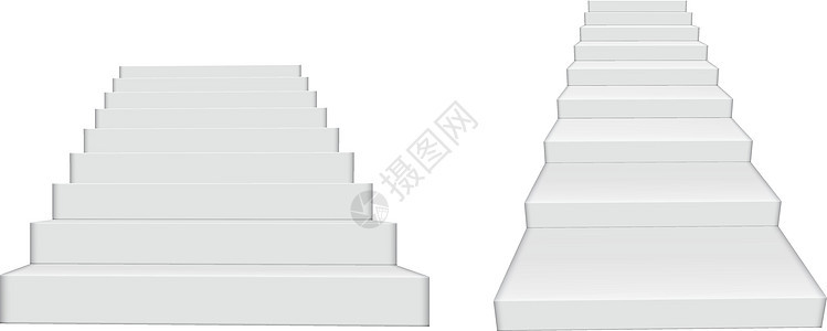 3D 白色清晰的现实楼梯愿望优胜者生长领导插图商业进步建筑梯子挑战图片