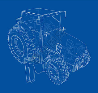 电农场拖拉机充电站电池技术3d充值农民收费农业车轮收成车辆图片
