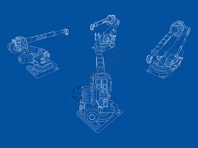 一种工业机器人操纵者工厂技术蓝图自动化草图生产电脑力学3d机器图片