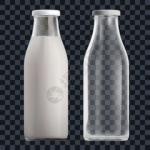 清空的空牛奶瓶 孤立无援瓶子奶油包装食物饮食乡村奶牛营养品牌桌子图片