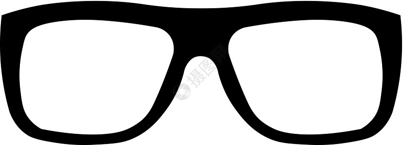 眼镜矢量图标 白色背景上的简单孤立符号黑色象形文字阅读配饰医疗艺术插图光学镜片框架眼睛图片