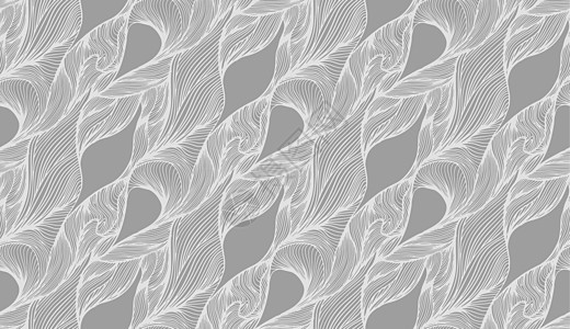 现代素描流动模式 抽象的几何装饰元素 无缝波浪图案矢量 波浪线图案风格墨水卷曲边界包装插图装饰品航海墙纸海洋图片