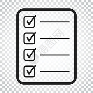 待办事项列表图标 平面样式的检查列表任务列表矢量插图 孤立背景上的提醒概念图标 简单的商业概念象形图文档床单清单考试木板记事本盒图片