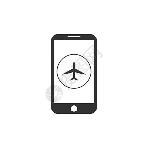 智能手机的飞机模式 振动 平面图标 矢量插图 平面设计图片