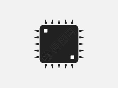 Cpu 处理器图标 矢量插图 平板设计互联网电子木板白色用户技术芯片电脑界面记忆图片