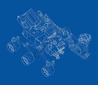 火星探测器  3 的矢量渲染绘画殖民地探索勘探气氛星系精神飞船外星人探险家图片