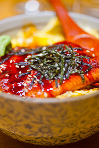 日本拉面海鲜午餐盘子芝麻面条绿色美味食物肉汤餐厅图片