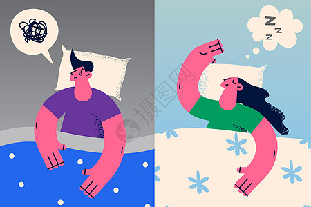 男人和女人在床上要睡好 睡坏觉图片