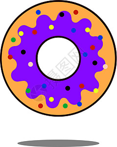 甜甜圈图标平 商店主题上的孤立符号 带有甜甜圈图标 甜甜圈和釉料 意思是矢量图解图片