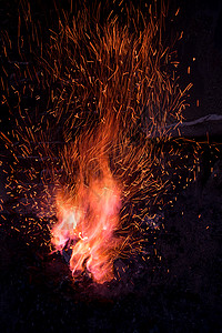 烧着炉火的传统铁铁匠炉工人锤子金属烧伤火焰罢工活力工作国家煤炭图片