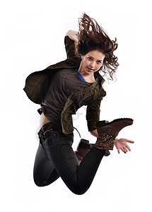 女青年跳舞派对舞蹈家活力运动成人喜悦音乐舞蹈头发女士图片