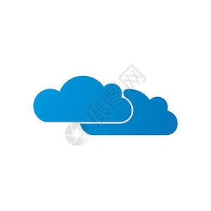 云技术标志 vecto创造力咨询网站蓝色身份合作金融正方形插图商业背景图片