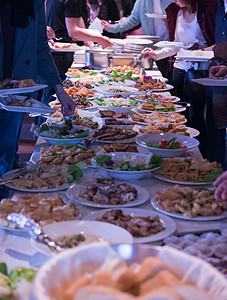 餐食食品表蔬菜午餐派对服务接待自助餐面包桌子烹饪训练图片