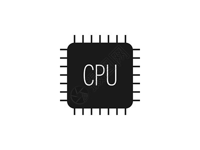 Cpu 处理器图标 矢量插图 平板设计芯片电子木板界面技术用户白色网络电路电脑图片