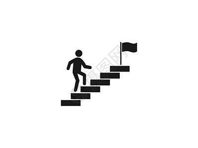 楼梯 楼梯井 扬起图标 矢量插图 平面设计套装领导营销工作进步成就商务领导者人行道男人图片